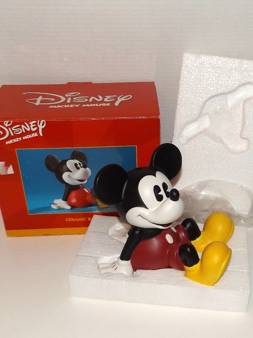 1998 Disney Enesco Mickey Mouse Ceramic Bank Model 934216